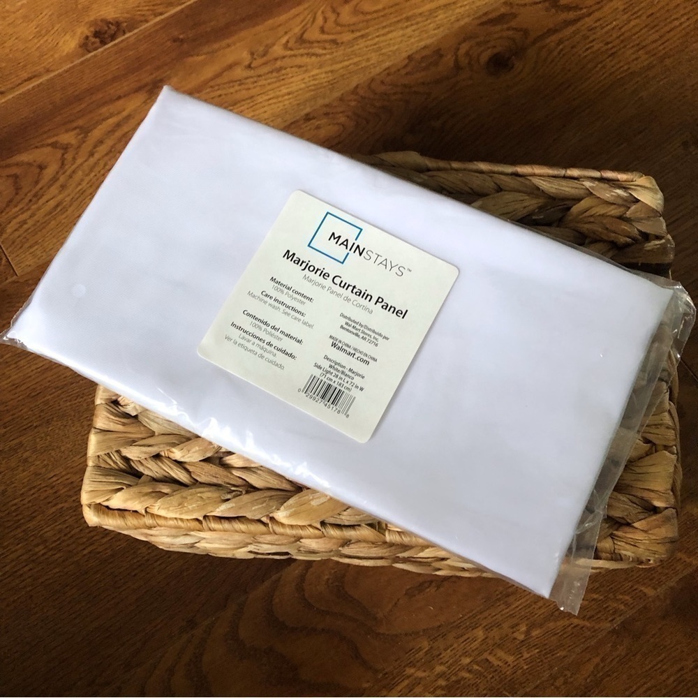 Mainstays Marjorie Curtain Panel in white